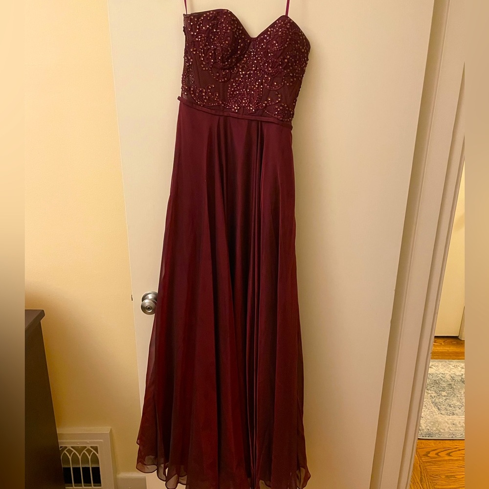 La femme -strapless chiffon gown size 6